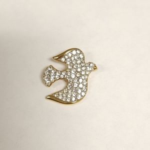 Swarovski Signed Pave Crystal  Dove Pendant Only